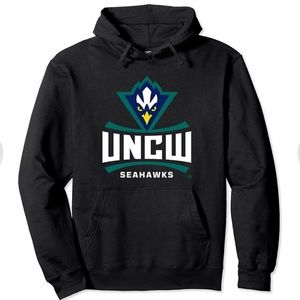 UNCW Seahawks Black Hooded Fleece lined Sweatshirt size small!